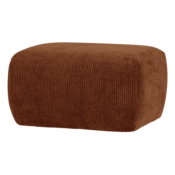 Image de MOJO BASE POUF TISSU CÔTELÉ BRUN ROUILLE [fsc]