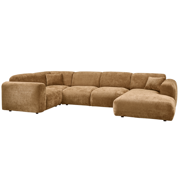 Image of CLOUD CORNER SOFA LEFT WOVEN CHENILLE HONEY YELLOW