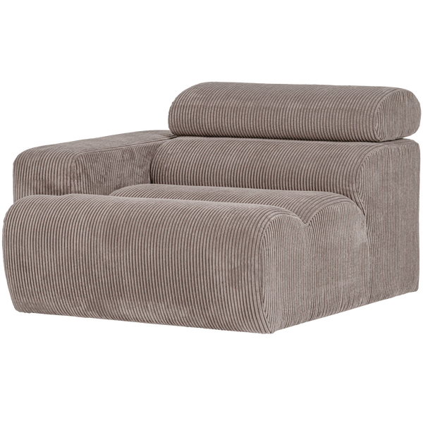 Image of NOVI 1-SEATER ELEMENT ARM LEFT RIB FABRIC SAND