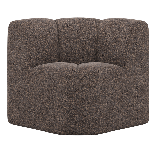 Image of MOJO DINING BENCH CORNER WITH BACKREST WOOLLY BROWN