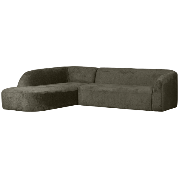 Image of SLOPING CORNER SOFA LEFT STRUCTURE VELVET FROST