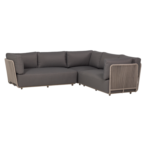 Bild von SORA GARTEN LOUNGESET METAL/SEIL BRAUN