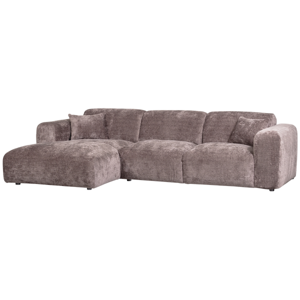 Afbeelding van CLOUD CHAISE LONGUE LINKS GEWEVEN CHENILLE TAUPE