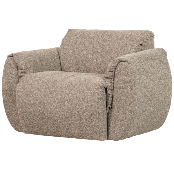 Afbeelding van BAGGY DRAAIFAUTEUIL GEWEVEN STOF BRUIN MELANGE