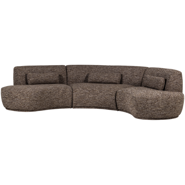 Image of BATAVIER HALF ROUND SOFA 6-SEATER BROWN MELANGE