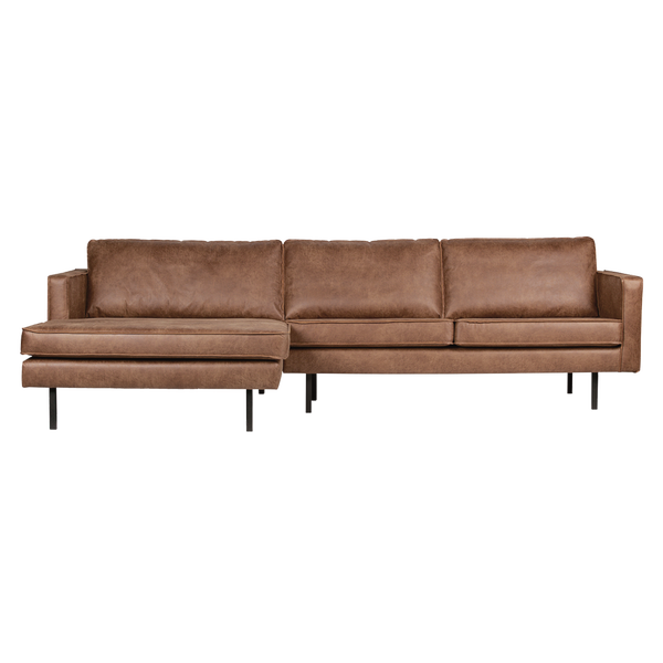 Image of RODEO CHAISE LONGUE LEFT ECO LEATHER COGNAC