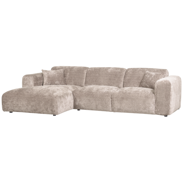 Afbeelding van CLOUD CHAISE LONGUE LINKS GEWEVEN CHENILLE NATUREL