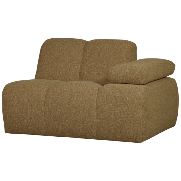 Image of MOJO 1-SEATER WITH ARM RIGHT BOUCLÉ YELLOW/BROWN MELANGE