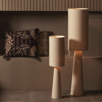 Image of LOFT TABLE LAMP METAL/BOUCLÉ NATURAL 90xØ22CM