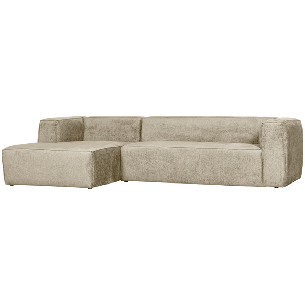 Image of BEAN CORNER SOFA LEFT STRUCTURE VELVET BUTTERMILK