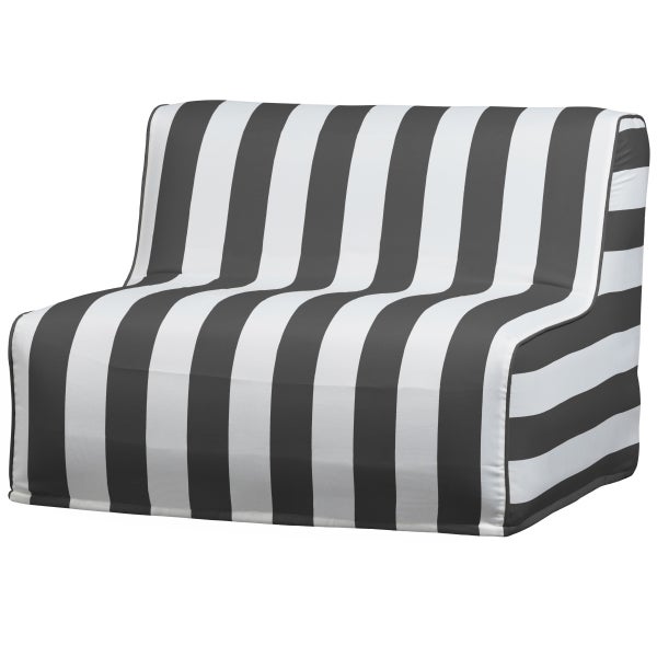 Image of SIT ON AIR INFLATABLE GARDEN ARMCHAIR STRIPED BLACK/WHITE