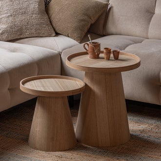 Image of MAUD SIDE TABLE CONICAL WOOD NATURAL 50xØ45CM