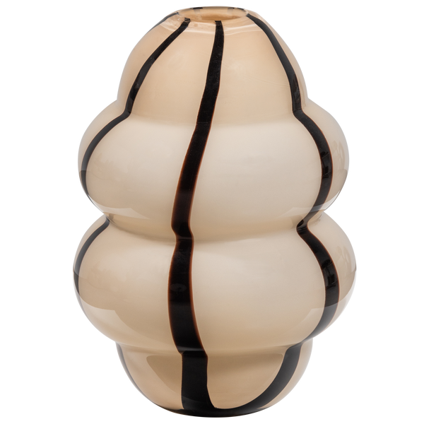 Image de KENCY VASE VERRE AVEC BANDE NATUREL/NOIR