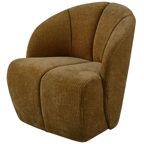 Image of MOJO SWIVEL ARMCHAIR WOVEN RIB FABRIC HONEY YELLOW