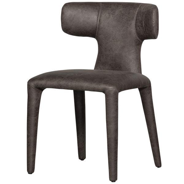 Image of PERMIT DINING CHAIR LEATHER LOOK BLACK/GREY
