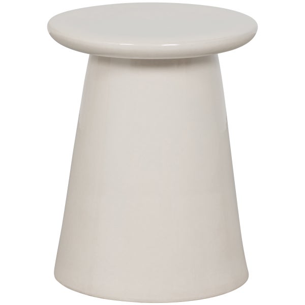 Image of BUTTON SIDE TABLE CERAMICS WHITE 45x35ØCM