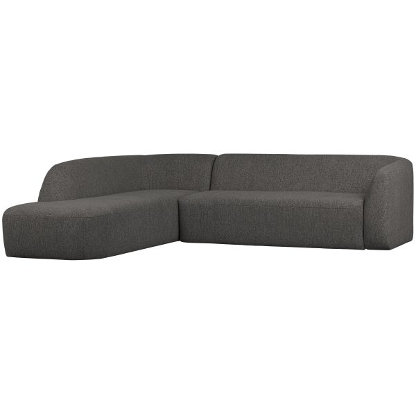 Image of SLOPING CORNER SOFA LEFT GREY/BLACK MELANGE