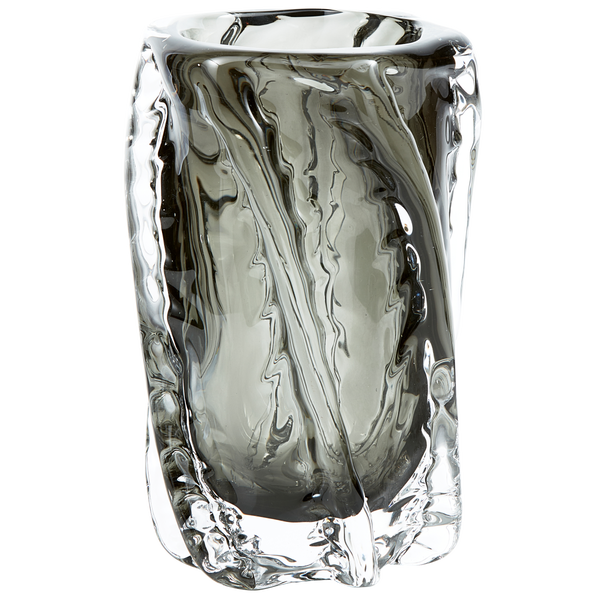 Image of PARAGON HANDSHAPED VASE GLASS ANTHRACITE 21x13CM