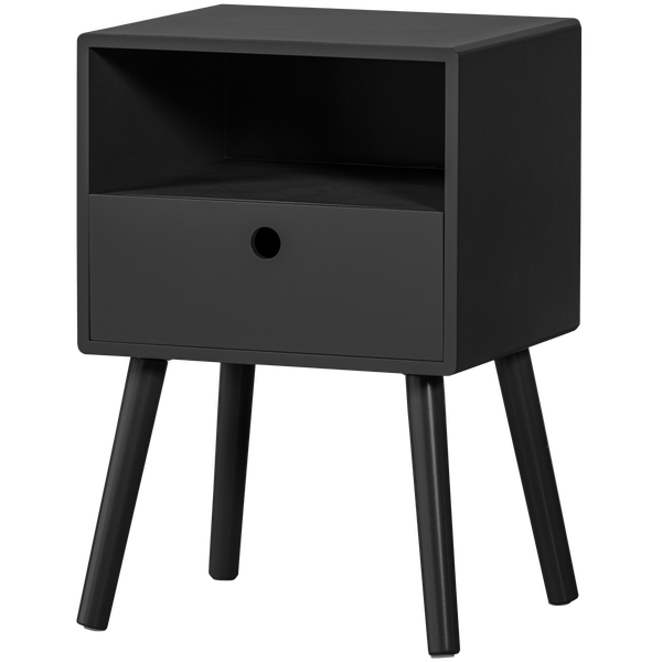 De Eekhoorn ZOLA NIGHTSTAND WITH DRAWER BLACK [fsc]