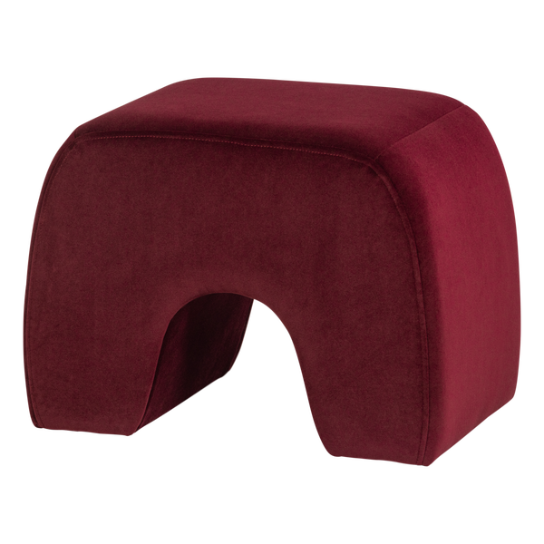 Afbeelding van LUCEN POEF VELVET BORDEAUXROOD [fsc]