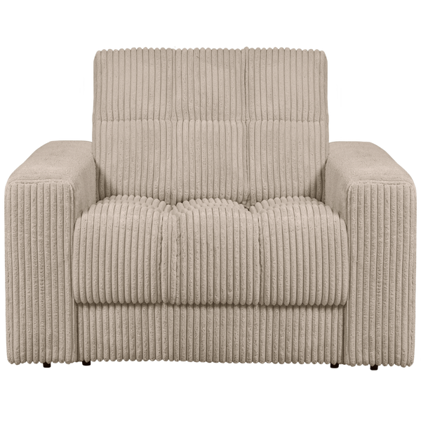 Image of SECOND DATE ARMCHAIR RIBCORD TRAVERTIN