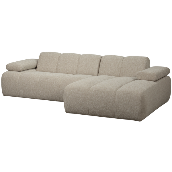 Image of MOJO CHAISE LONGUE RIGHT BOUCLÉ BEIGE MELANGE