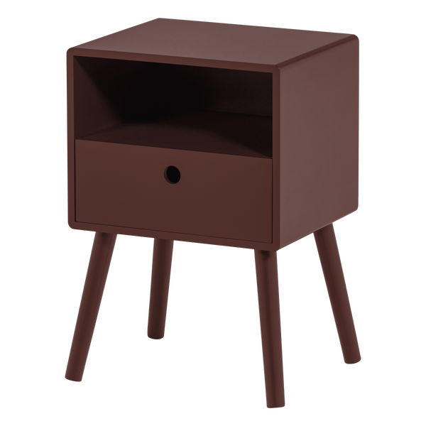 Image de OZZY TABLE DE CHEVET EN MDF ROUGE BORDEAUX [fsc]