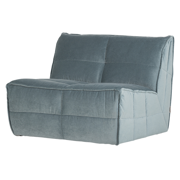 Image of CLUSTER 1-SEATER ELEMENT VELVET TURQUOISE BLUE