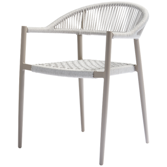 Image of YELLOW GARDEN CHAIR ROPE/ALUMINIUM LIGHT GREY - SET OF 2
