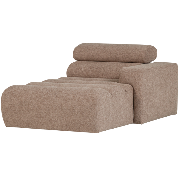 Image of NOVI CHAISE LONGUE ELEMENT RIGHT BOUCLÉ TAUPE