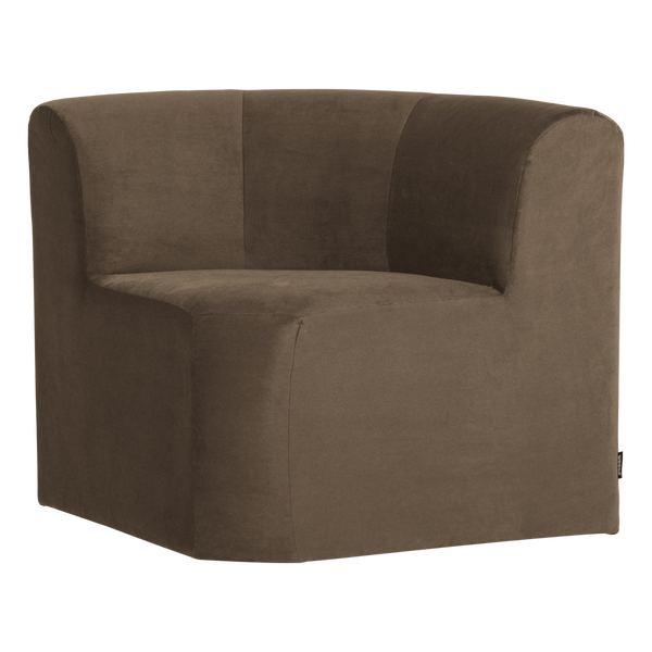 Image of MOJO BASE DINING BENCH CORNER WITH BACK VELVET TAUPE [fsc]