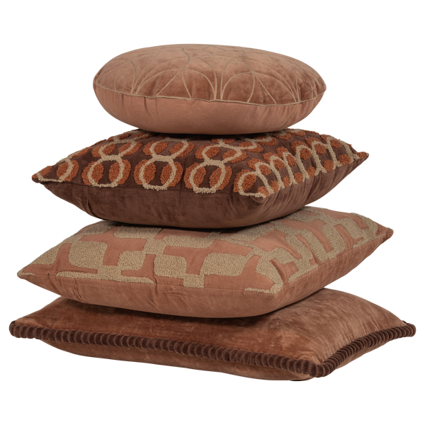 Image de LUVO COUSSINS VELVET ROSE/SABLE - SET DE 4