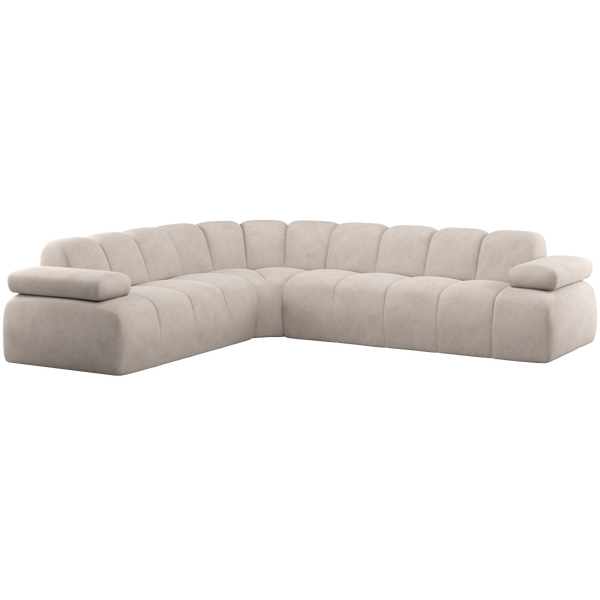 Image of MOJO CORNER SOFA LEFT RIB FABRIC ECRU