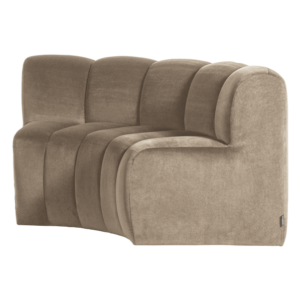 Image of MOJO DINING BENCH HALF ROUND BACKREST VELVET KHAKI [fsc]