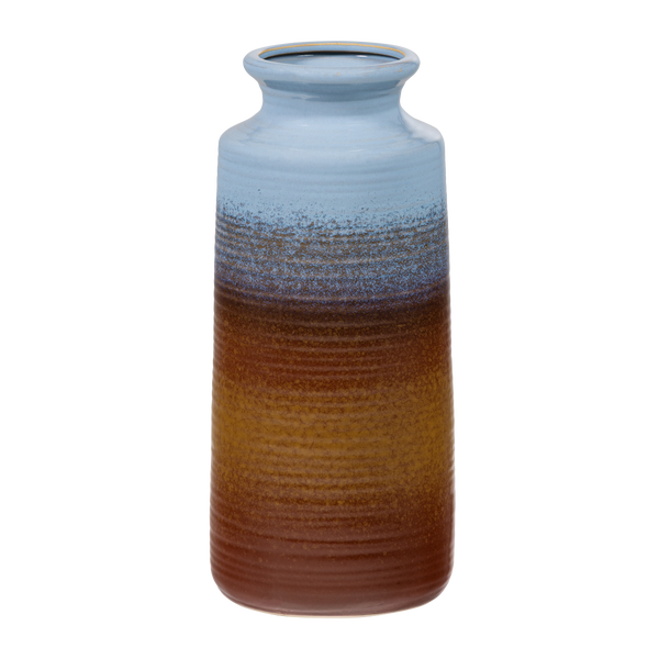 Image of DECENNIA XL VASE CERAMICS BLUE/YELLOW 38xØ17 CM