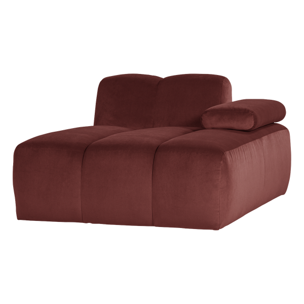 Image of MOJO CHAISE LONGUE ELEMENT RIGHT VELVET CHESTNUT BROWN [fsc]