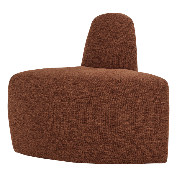 Image of MOJO BASE DINING BENCH CORNER ROUND BOUCLÉ RUST BROWN [fsc]