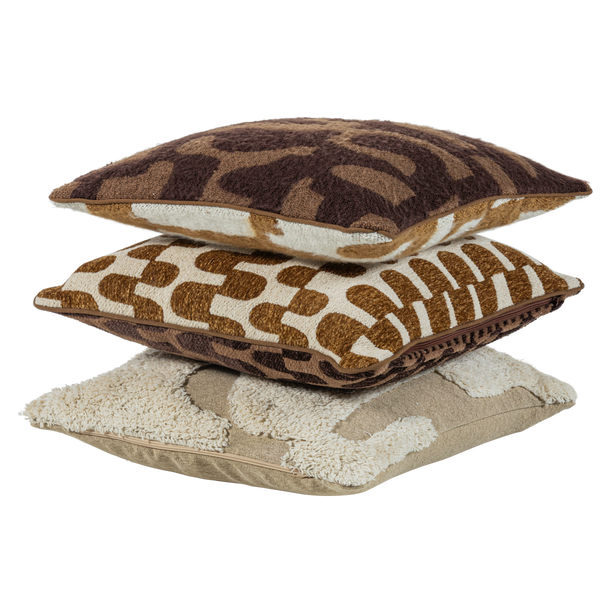 Image of FAYDEN KUSSENS CHENILLE BRUIN/NATURAL - SET OF 3