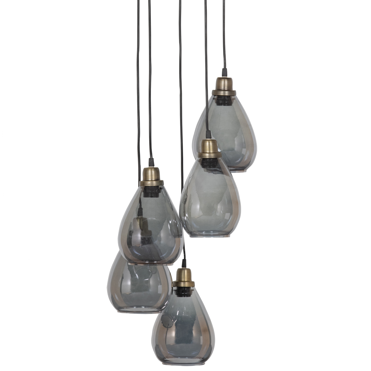 BePureHome Waterfall Hanglamp - Glas - Zwart - 147x40x40 - BePureHome Waterfall Hanglamp - Glas - Zwart - 147x40x40 -