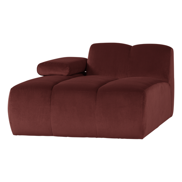 Image of MOJO CHAISE LONGUE ELEMENT LEFT VELVET CHESTNUT BROWN [fsc]