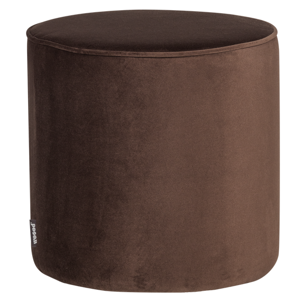 Image of SARA PUF HIGH 46xØ46 CM VELVET DARK BROWN [fsc]