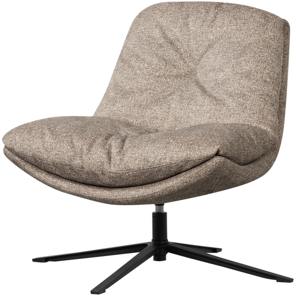 Image of ARVE SWIVEL ARMCHAIR PRINTED FABRIC NATURAL MELANGE