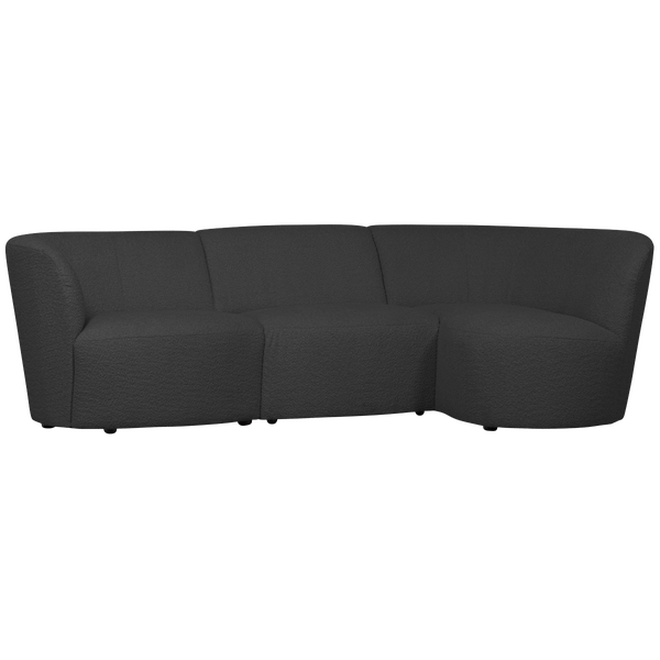 Image of COCO 3-SEATER ROUNDED RIGHT BOUCLÉ DARK GREY