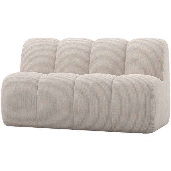 Image of MOJO DINING BENCH 164 CM WITH BACKREST RIB FABRIC ECRU