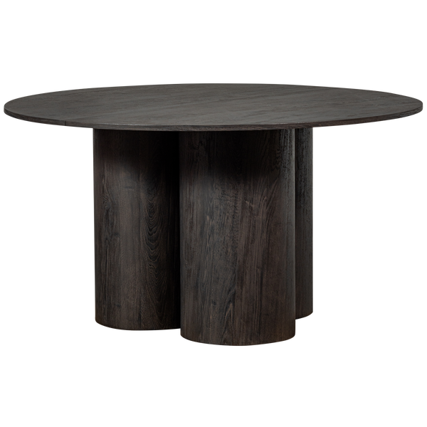 Image of OONA DINING TABLE ROUND WITH 3-LEG MDF DARK BROWN Ø140CM