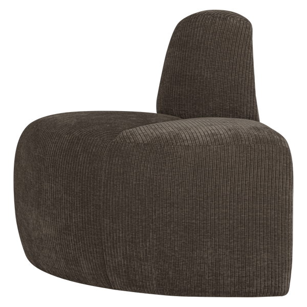 Afbeelding van MOJO EETBANK HOEK ROND RUGLEUNING RIBSTOF BRUIN [fsc]