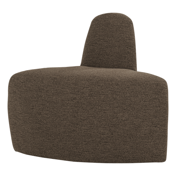 Image of MOJO BASE DINING BENCH CORNER ROUND BACK BOUCLÉ BROWN [fsc]