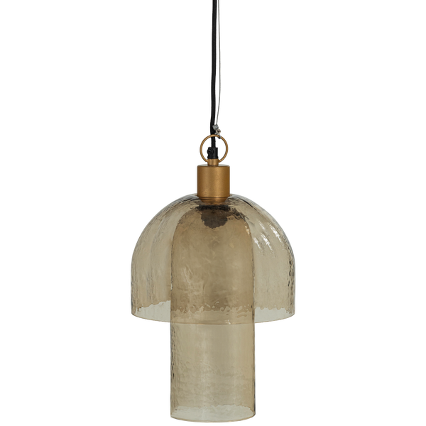Image of GIGI HANGING LAMP WITH DOUBLE SHADE HAMMERED GLASS NATURAL