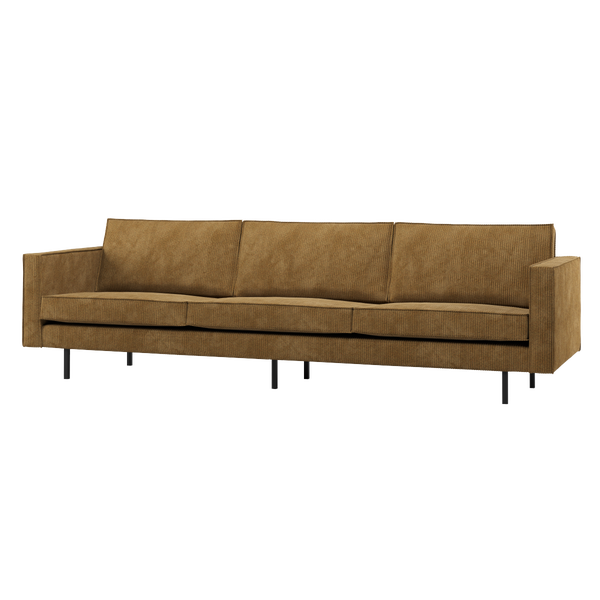 Image of RODEO SOFA 3-SEATER RIB FABRIC HONEY YELLOW
