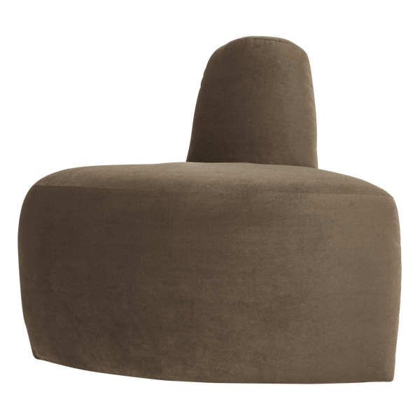 Image of MOJO BASE DINING BENCH CORNER ROUND BACK VELVET TAUPE [fsc]